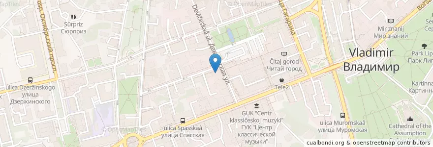 Mapa de ubicacion de Грильмания en Rússia, Distrito Federal Central, Владимирская Область, Городской Округ Владимир.
