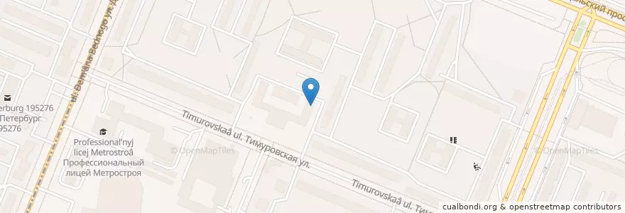 Mapa de ubicacion de Участковый пункт полиции №32 en Russie, District Fédéral Du Nord-Ouest, Oblast De Léningrad, Saint-Pétersbourg, Калининский Район, Округ Прометей.