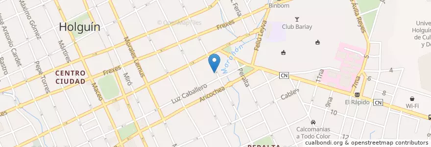 Mapa de ubicacion de 1ra Iglesia Bautista "Maranatha" en 쿠바, Holguín, Holguín.