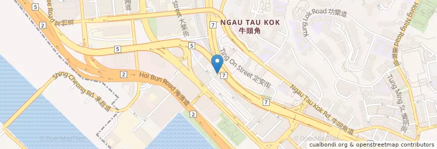 Mapa de ubicacion de 共食薈 CO:EAT SPACE en China, Guangdong, Hongkong, Kowloon, New Territories, 觀塘區 Kwun Tong District.