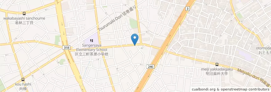 Mapa de ubicacion de 戸矢診療所 en 日本, 東京都, 世田谷区.