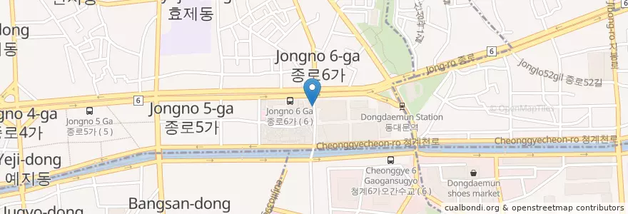 Mapa de ubicacion de Street Food Stalls en Südkorea, Seoul, 종로5·6가동.