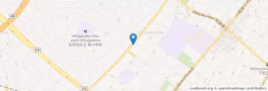 Mapa de ubicacion de 下馬福音教会 en 日本, 東京都, 世田谷区.