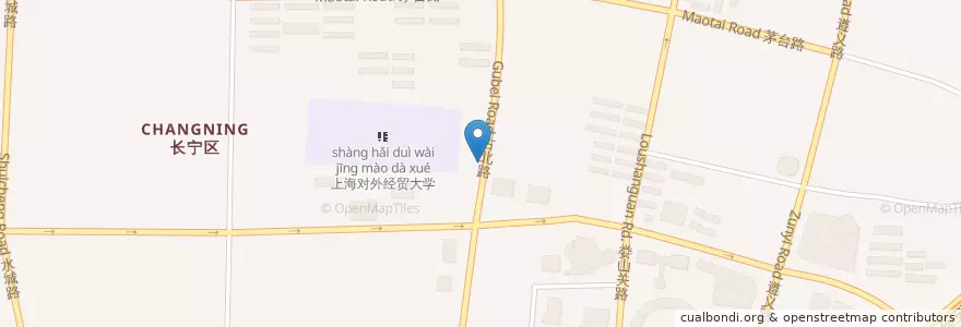 Mapa de ubicacion de 火锅杯麻辣烫 en 中国, 上海市, 长宁区.