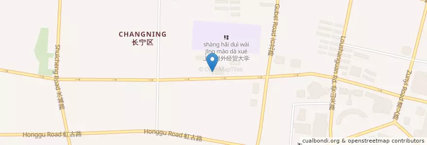 Mapa de ubicacion de Komunoen en Chine, Shanghai, District De Changning.