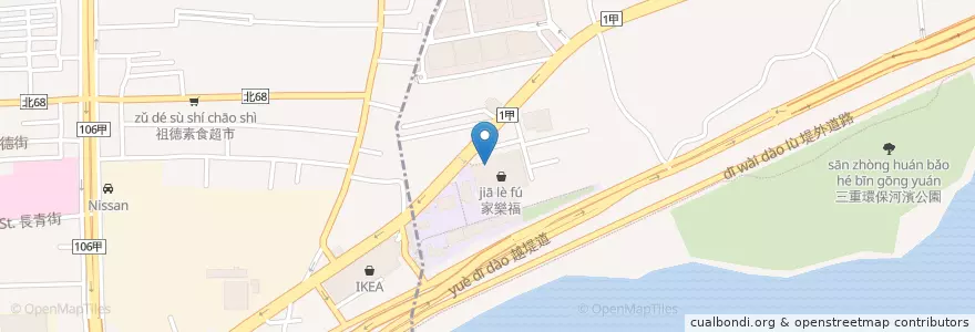 Mapa de ubicacion de Starbucks en Taiwan, New Taipei.