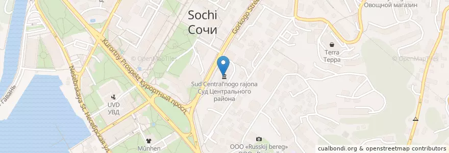 Mapa de ubicacion de Центральный районный суд en Russia, South Federal District, Krasnodar Krai, Resort Town Of Sochi (Municipal Formation).