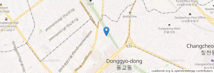 Mapa de ubicacion de 본주르 en Corea Del Sur, Seúl, 마포구, 서교동.