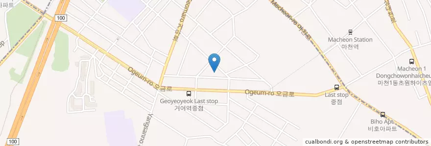 Mapa de ubicacion de 거마도서관 en Республика Корея, Сеул, 송파구, 거여2동.