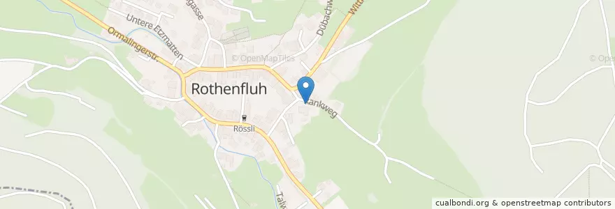 Mapa de ubicacion de Rothenfluh en Suiza, Basilea-Campiña, Bezirk Sissach, Rothenfluh.