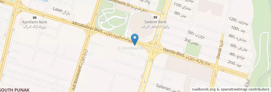 Mapa de ubicacion de کباب خانه آوا en İran, Tahran Eyaleti, شهرستان تهران, Tahran, بخش مرکزی شهرستان تهران.