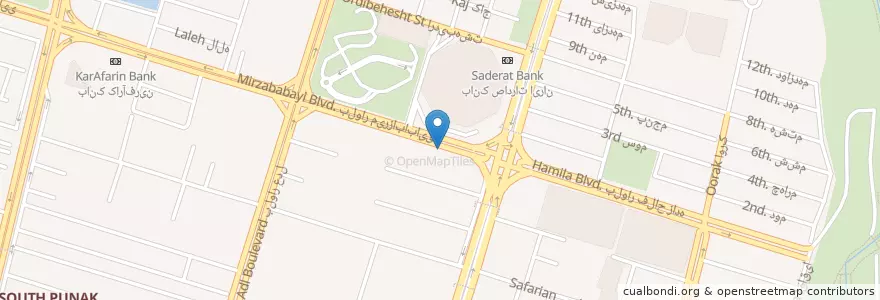 Mapa de ubicacion de رستوران دِ لِ پِ en Иран, Тегеран, شهرستان تهران, Тегеран, بخش مرکزی شهرستان تهران.