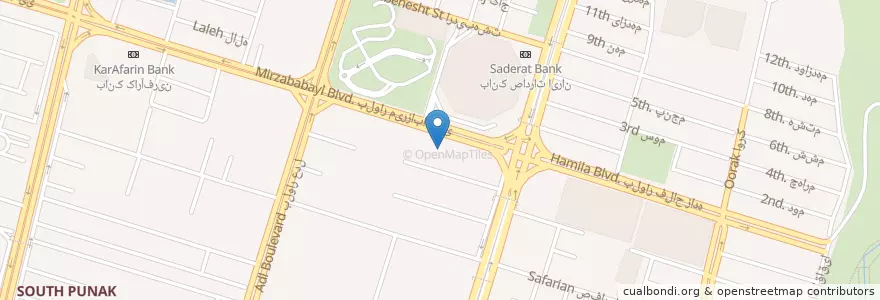 Mapa de ubicacion de کله‌پاچه‌سرای شاندیز en ایران, استان تهران, شهرستان تهران, تهران, بخش مرکزی شهرستان تهران.
