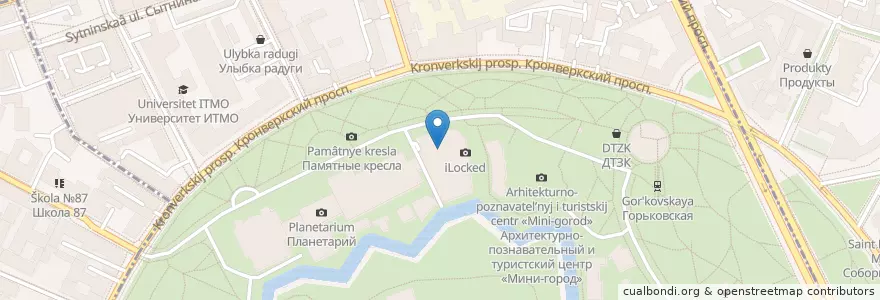 Mapa de ubicacion de Coffee Space en Russie, District Fédéral Du Nord-Ouest, Oblast De Léningrad, Saint-Pétersbourg, Петроградский Район, Округ Кронверкское.