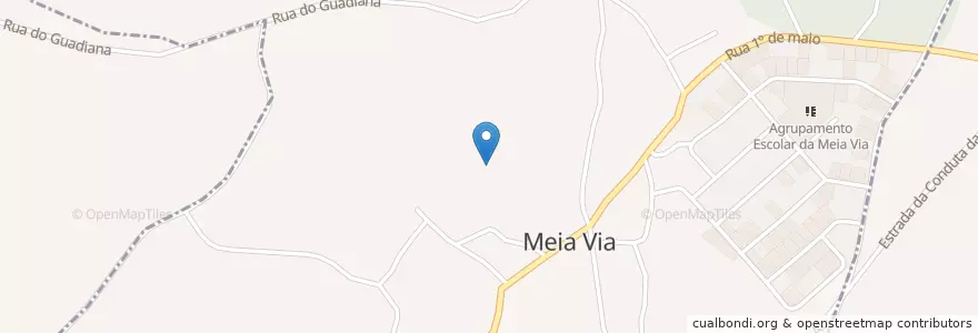 Mapa de ubicacion de Meia Via en Португалия, Santarém, Центральный Регион, Médio Tejo, Torres Novas, Meia Via.