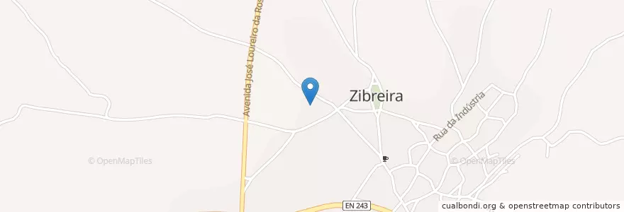 Mapa de ubicacion de Zibreira en Португалия, Центральный Регион, Santarém, Médio Tejo, Torres Novas, Zibreira.