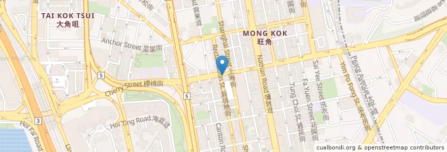 Mapa de ubicacion de 角落 Knock Knock Cafe en 중국, 광둥성, 홍콩, 가우룽, 신제, 油尖旺區 Yau Tsim Mong District.