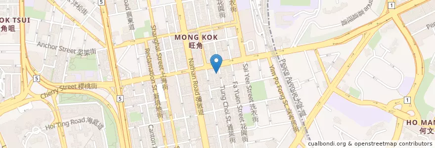 Mapa de ubicacion de 兩利冰室 en China, Provincia De Cantón, Hong Kong, Kowloon, Nuevos Territorios, 油尖旺區 Yau Tsim Mong District.