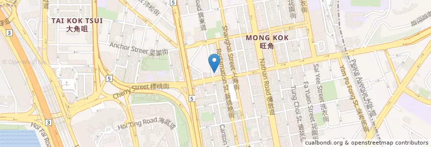 Mapa de ubicacion de 仁正藥房 Yan Ching Dispensary en China, Guangdong, Hong Kong, Kowloon, Wilayah Baru, 油尖旺區 Yau Tsim Mong District.