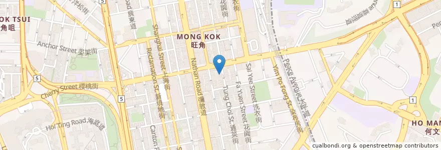 Mapa de ubicacion de 椰香閣 en 中国, 広東省, 香港, 九龍, 新界, 油尖旺區 Yau Tsim Mong District.