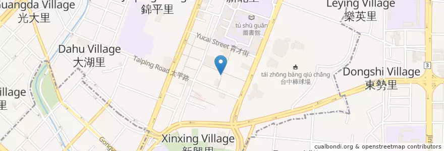 Mapa de ubicacion de 瓜仔肉王 en 타이완, 타이중 시.