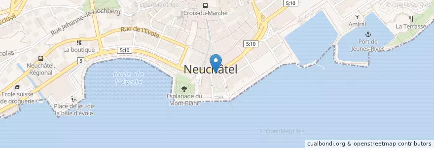 Mapa de ubicacion de Rodolphe Avant-club en 瑞士, Neuchâtel, Lac De Neuchâtel (Ne), Neuchâtel.