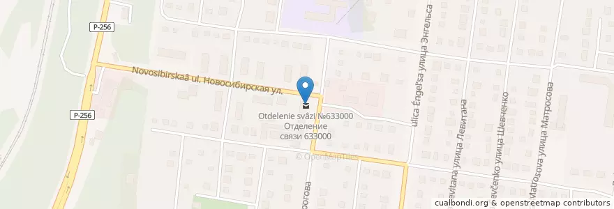 Mapa de ubicacion de Отделение связи №633000 en Russia, Siberian Federal District, Novosibirsk Oblast, Novosibirsk.