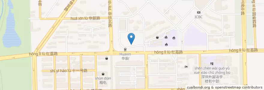 Mapa de ubicacion de 凤凰楼 en Çin, Guangdong, Shenzhen, 福田区.