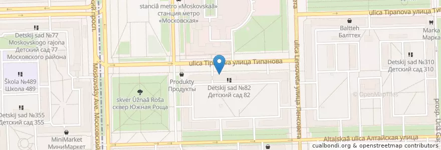 Mapa de ubicacion de Пандент en Russia, Northwestern Federal District, Leningrad Oblast, Saint Petersburg, Московский Район, Округ Звёздное.