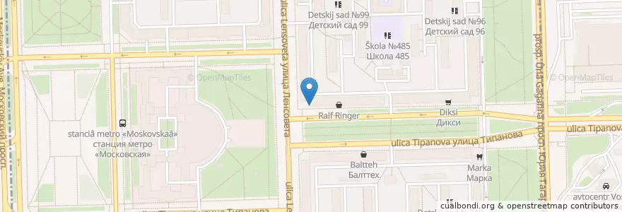 Mapa de ubicacion de Эдифарм en Rusia, Северо-Западный Федеральный Округ, Óblast De Leningrado, San Petersburgo, Московский Район, Округ Звёздное.