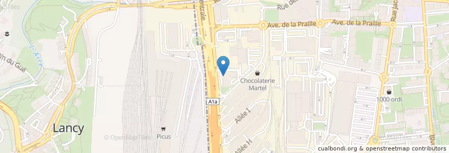 Mapa de ubicacion de Motel Campo en سويسرا, جنيف, جنيف, Lancy.