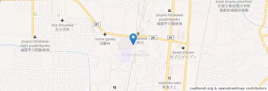 Mapa de ubicacion de 中山歯科 en Japonya, 京都府, 城陽市.
