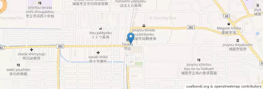 Mapa de ubicacion de 白枝眼科 en 日本, 京都府, 城陽市.