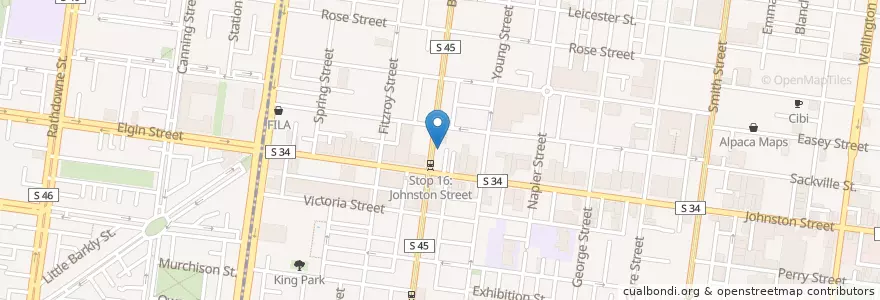 Mapa de ubicacion de Pireaus Blues en Australie, Victoria, City Of Yarra.