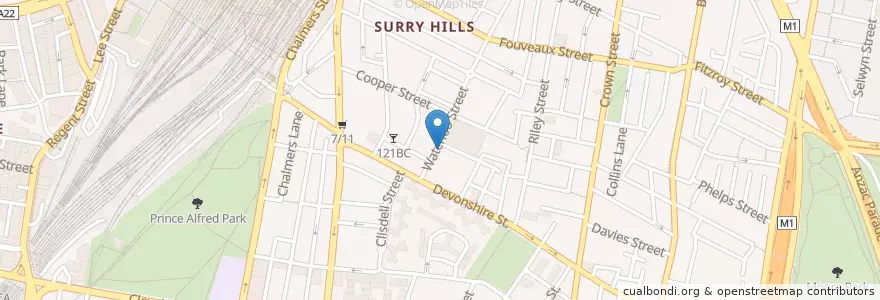 Mapa de ubicacion de Mark + Vinny's en Australien, Neusüdwales, Council Of The City Of Sydney, Sydney.