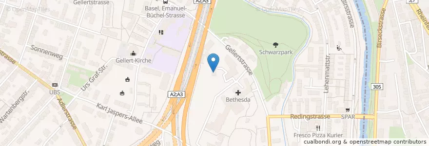 Mapa de ubicacion de Praxis C. Semlitsch en Zwitserland, Bazel-Stad, Bazel.