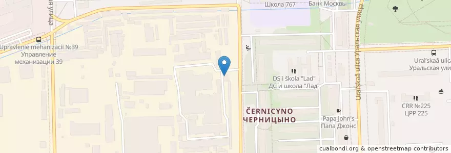 Mapa de ubicacion de Кафе-столовая en Russie, District Fédéral Central, Moscou, Восточный Административный Округ, Район Гольяново.