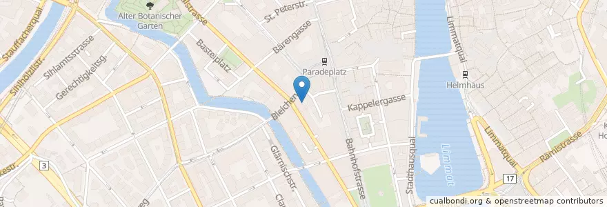 Mapa de ubicacion de Coco Grill & Bar en スイス, チューリッヒ, Bezirk Zürich, Zürich.