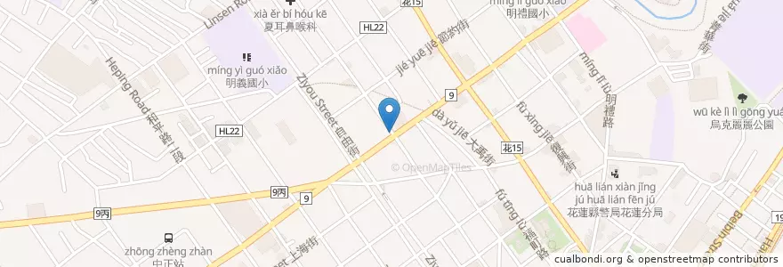 Mapa de ubicacion de 紅豆餅 en Taiwan, 臺灣省, Condado De Hualien, 花蓮市.