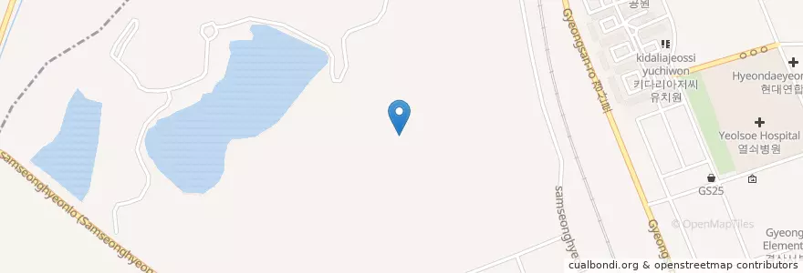 Mapa de ubicacion de 워싱턴발레학원 en 대한민국, 경상북도, 경산시, 서부2동.