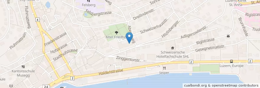 Mapa de ubicacion de Montessori Schule en Schweiz/Suisse/Svizzera/Svizra, Luzern, Luzern.