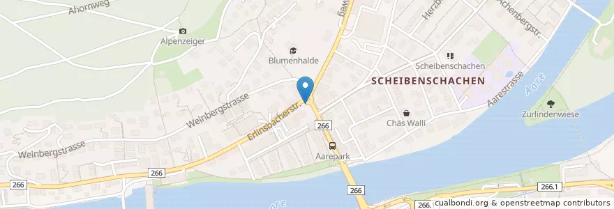 Mapa de ubicacion de Brunnen Küttigerstrasse en Schweiz/Suisse/Svizzera/Svizra, Aargau, Bezirk Aarau, Aarau.