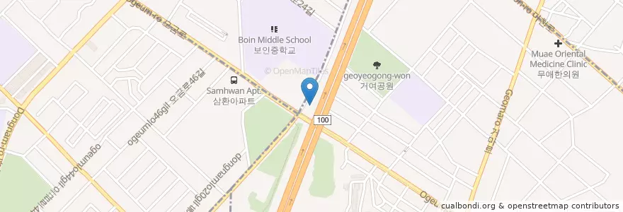 Mapa de ubicacion de 거여 마천 자전거대여소 en Güney Kore, Seul, 송파구.