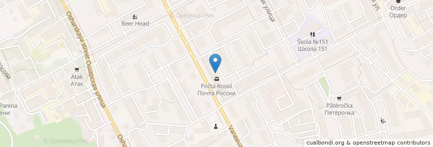 Mapa de ubicacion de Отдел доставки 603105 en ロシア, 沿ヴォルガ連邦管区, ニジニ・ノヴゴロド州, ニジニ・ノヴゴロド管区.