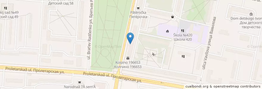 Mapa de ubicacion de Сбербанк en Russia, Северо-Западный Федеральный Округ, Oblast' Di Leningrado, San Pietroburgo, Колпинский Район, Колпино.