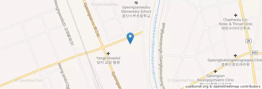 Mapa de ubicacion de 오승은의 Red cafet en Corea Del Sur, Gyeongsang Del Norte, 경산시, 서부1동.