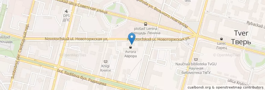 Mapa de ubicacion de Бар Мамонтс en Rusia, Distrito Federal Central, Óblast De Tver, Городской Округ Тверь, Калининский Район.