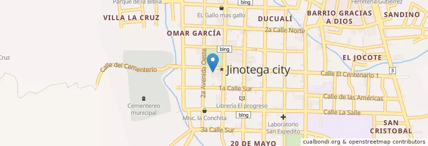 Mapa de ubicacion de UNAN León - CUR Jinotega en 尼加拉瓜, Jinotega, Jinotega (Municipio).