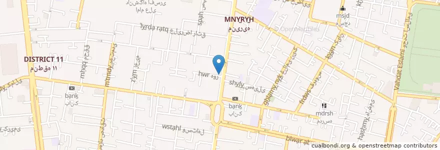 Mapa de ubicacion de بانک تجارت en イラン, テヘラン, شهرستان تهران, テヘラン, بخش مرکزی شهرستان تهران.