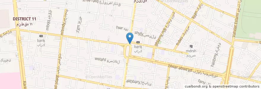 Mapa de ubicacion de کیوسک پلیس en Иран, Тегеран, شهرستان تهران, Тегеран, بخش مرکزی شهرستان تهران.